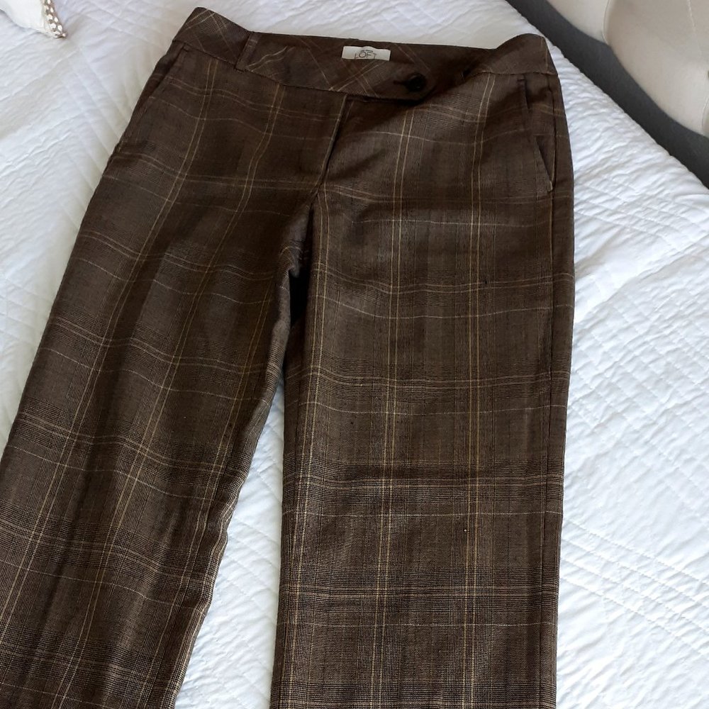 LOFT Plaid Dress Pants
